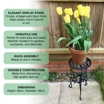 Woodside Heavy Duty Cast Iron Indoor/Outdoor Home/Garden Plant Pot Display Stand