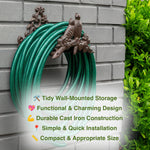 Woodside Cast Iron Wall Mounted Garden Water Hose Reel Holder Hanger Hook