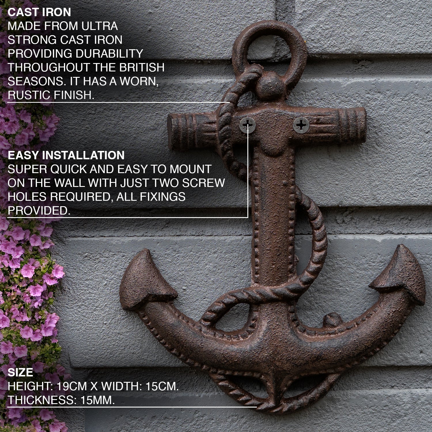Woodside Cast Iron Anchor Wall Decoration