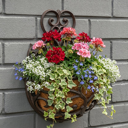 Woodside Cast Iron Wall Mounted Hanging Garden Planter Basket with Coco Liner