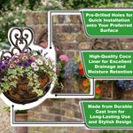 Woodside Cast Iron Wall Mounted Hanging Garden Planter Basket with Coco Liner