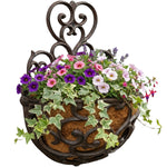 Woodside Cast Iron Wall Mounted Hanging Garden Planter Basket with Coco Liner