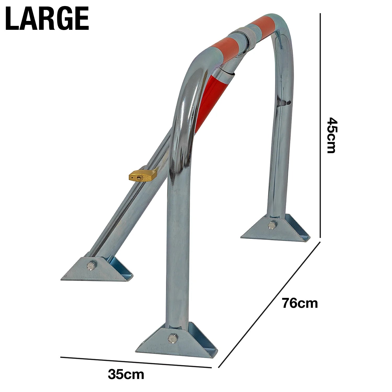 Woodside Folding Driveway Security Car Parking Barrier Bollard Post + Padlock