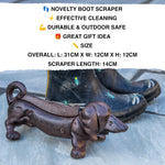 Woodside Outdoor Garden Cast Iron Boot/Welly Novelty Sausage Dog Mud Scraper
