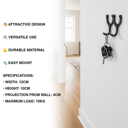 Woodside Cast Iron Wall Mounted Decorative Horseshoe Hanging Coat Hook Hanger