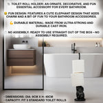 Woodside Cast Iron Elephant Free Standing Bathroom Toilet Paper/Loo Roll Stand