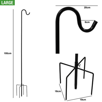 Woodside Garden Shepherd Hook 5 Forked Base, Hanging Bird Feeder/Lantern Pole