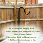 Woodside Garden Shepherd Hook 5 Forked Base, Hanging Bird Feeder/Lantern Pole