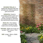 Woodside Expanding 180 x 90cm Willow Fan Wall Trellis - 2 Pack