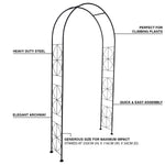 Woodside Blackpool Metal Garden Arch, Traditional Decorative Archway for Paths/Entrances