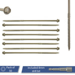 Woodside Hex Head Exterior Decking/Landscaping Sleeper Bed Fixing Screws, Pack of 50