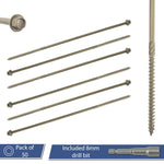Woodside Hex Head Exterior Decking/Landscaping Sleeper Bed Fixing Screws, Pack of 50