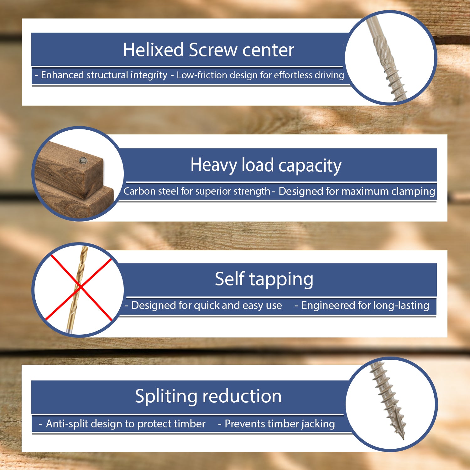 Woodside Hex Head Exterior Decking/Landscaping Sleeper Bed Fixing Screws, Pack of 50