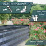 Woodside Galvanised Steel Raised Garden Planter Bed Kit for Flowers/Vegetables, Powder Coated Grey