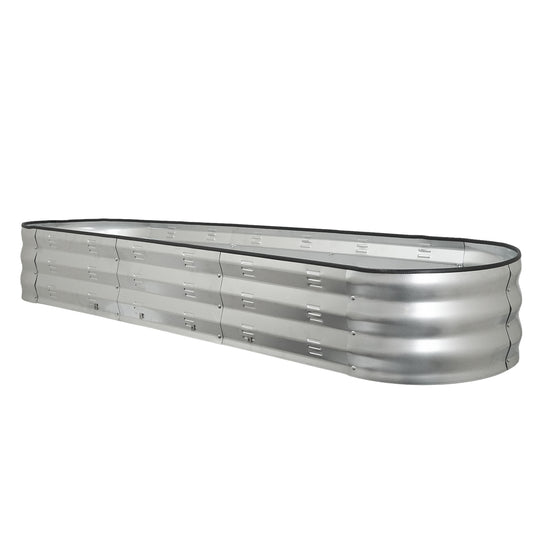 Woodside Galvanised Steel Raised Garden Planter Bed Kit for Flowers/Vegetables/Herbs