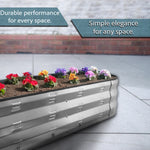 Woodside Galvanised Steel Raised Garden Planter Bed Kit for Flowers/Vegetables/Herbs