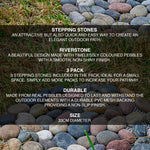 Woodside 33cm Decorative Garden Pathway Round Stepping Stones, Pack of 3