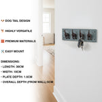 Woodside Cast Iron/Slate Dog Tail Coat Hanging Hooks, Wall Mounted Key Rack