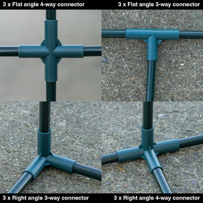 Woodside Greenhouse Frame Connector Set, 12 Pack, 16mm