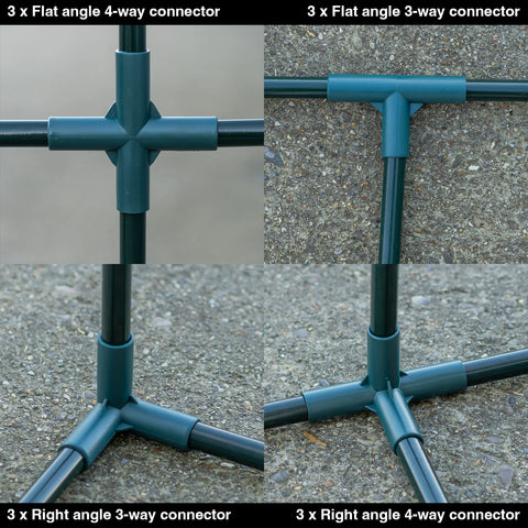Woodside Greenhouse Frame Connector Set, 12 Pack, 16mm