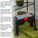 Woodside 3-in-1 Portable Garden Kneeler Stool Seat Step & Kneeling Pad