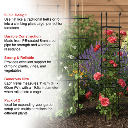 Woodside Multifunctional Plant Trellis/Cage for Climbing Tomato Plants 2 Pack