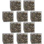 Woodside Gabion Basket Pack of 10 Heavy Duty Garden Mesh Wire Cages 45 x 45 x 45cm Galvanised Steel