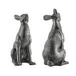 Woodside Large Pair of Moon Gazing Hares Garden Ornament Bronze Effect Resin Decorative Sculpture 38cm