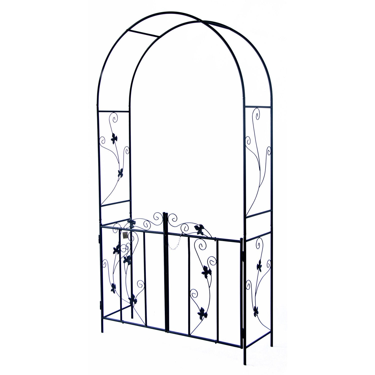 Woodside Lamas Decorative Metal Garden Arch With Gate