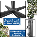Woodside Heavy Duty Cantilever Parasol Base Stand Steel 100x100cm Garden Umbrella Base Fits 5cm Pole Outdoor Use