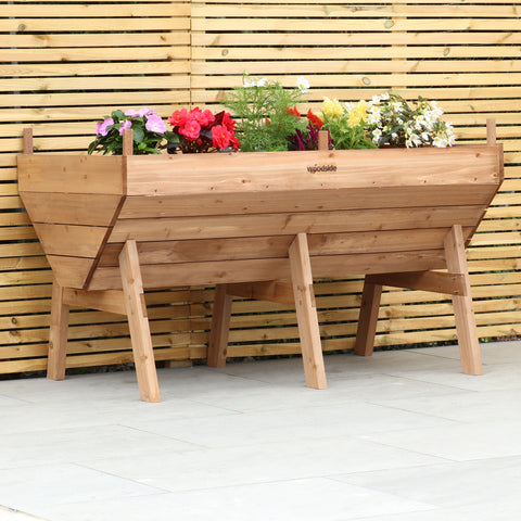 Woodside Raised Wooden Garden Bed Planter, Plants & Vegetable/Herb Box, Large 150cm