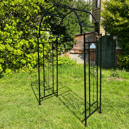 Woodside Northwold Metal Garden Arch, Traditional Decorative Archway for Paths/Entrances