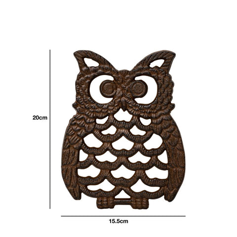 Woodside Decorative Kitchen/Dining Table Cast Iron Owl Trivet Hot Pot/Pan Stand