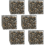 Woodside Gabion Basket Pack of 6 Heavy Duty Garden Mesh Wire Cages 30 x 30 x 30cm Galvanised Steel