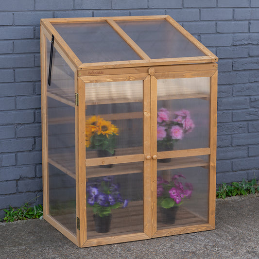 Woodside Outdoor Wooden Plant Flower Vegetable Cold Frame Cupboard Growhouse