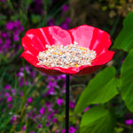 Woodside Cast Iron Poppy Flower Dish Bird Feeder (Pack of 2)