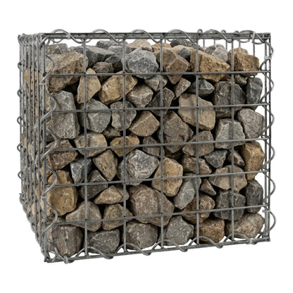 Woodside Heavy Duty Gabion Basket Garden Mesh Wire Cage 45 x 45 x 45cm Galvanised Steel Landscaping Basket