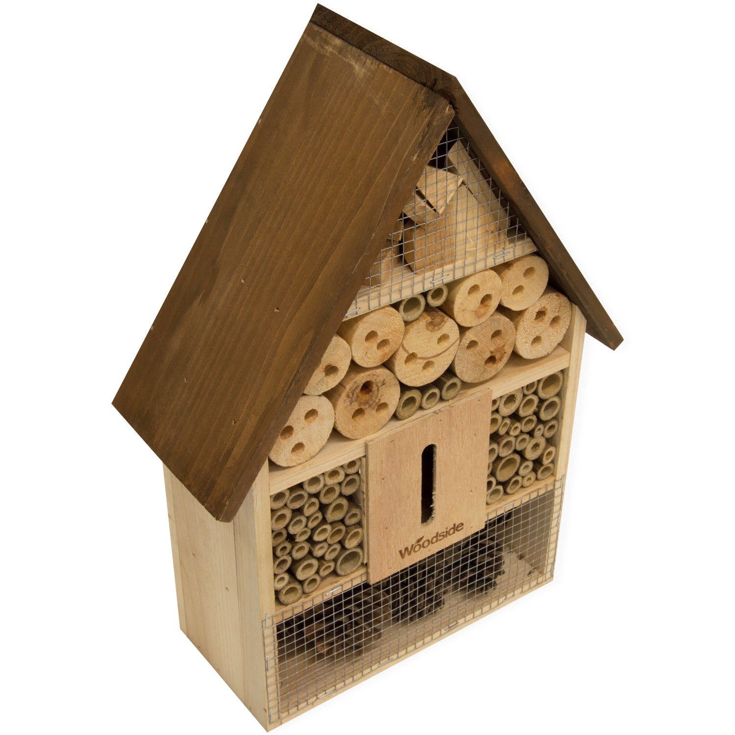 Woodside Wooden Insect Bee House Natural Wood Bug Hotel Shelter Garden Nest Box