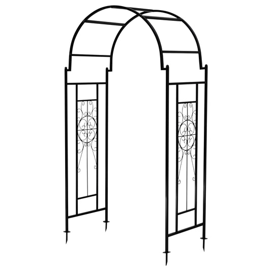 Woodside Northwold Metal Garden Arch, Traditional Decorative Archway for Paths/Entrances