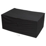 Woodside Heavy Duty Waterproof Garden Rattan Cube Set Cover BLACK 115x175x74cm