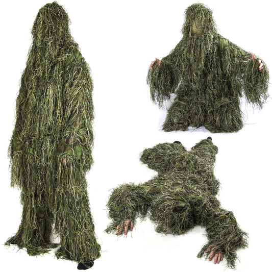 Nitehawk Kids/Childrens Woodland Camo/Camouflage Hunting 3D Ghillie Burlap Suit