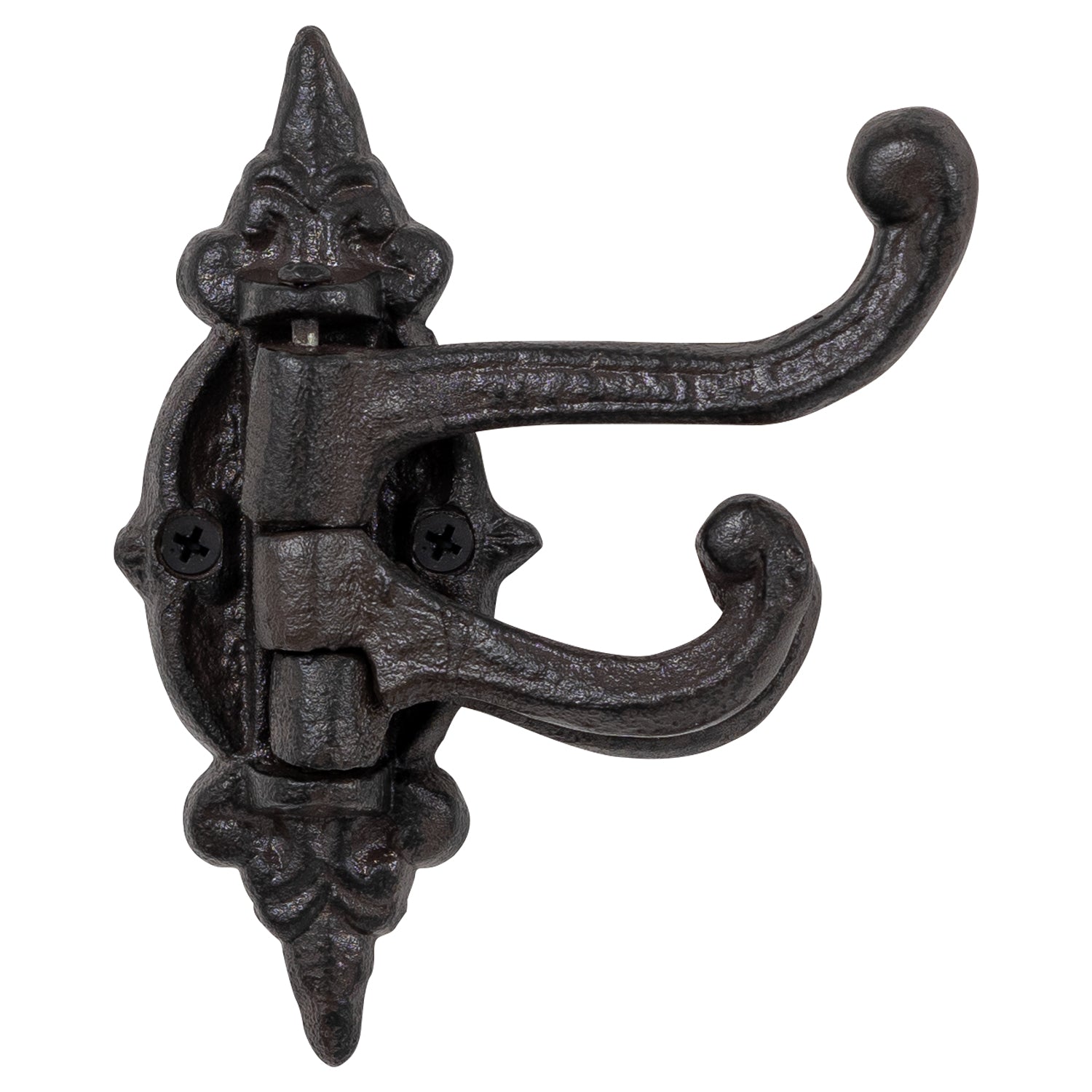 Woodside 3-in-1 Decorative Cast Iron Swivel Coat/Hat/Key Hanger Wall Hooks x 2