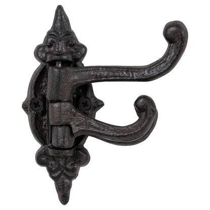 Woodside 3-in-1 Decorative Cast Iron Swivel Coat/Hat/Key Hanger Wall Hooks x 2