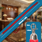 Hausen Red Velvet Barrier Rope Silver 12 Pack – Premium 1.5m Velvet Queue Barrier Ropes with Silver Clips for Events, Venues, Hotels and Exhibitions