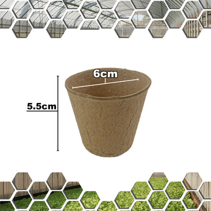 Woodside 160 Pack 6cm Compostable Paper Plant Pots – Eco Friendly Biodegradable Seedling Growing Pots