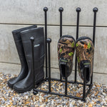 Woodside Morston Steel Wellington Boot Rack/Walking Boot Storage Stand, Indoor & Outdoor