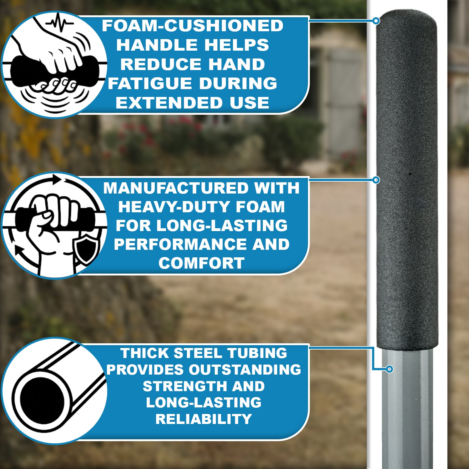 Woodside Heavy Duty Reinforced Steel Ground Tamper | Professional Soil & Gravel Compactor