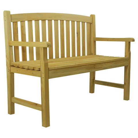 Woodside Narford Outdoor Wooden 2 Seater Bench Garden Patio Furniture