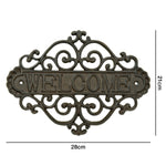 Woodside Decorative Cast Iron Wall Mounted Garden/Home Welcome Sign