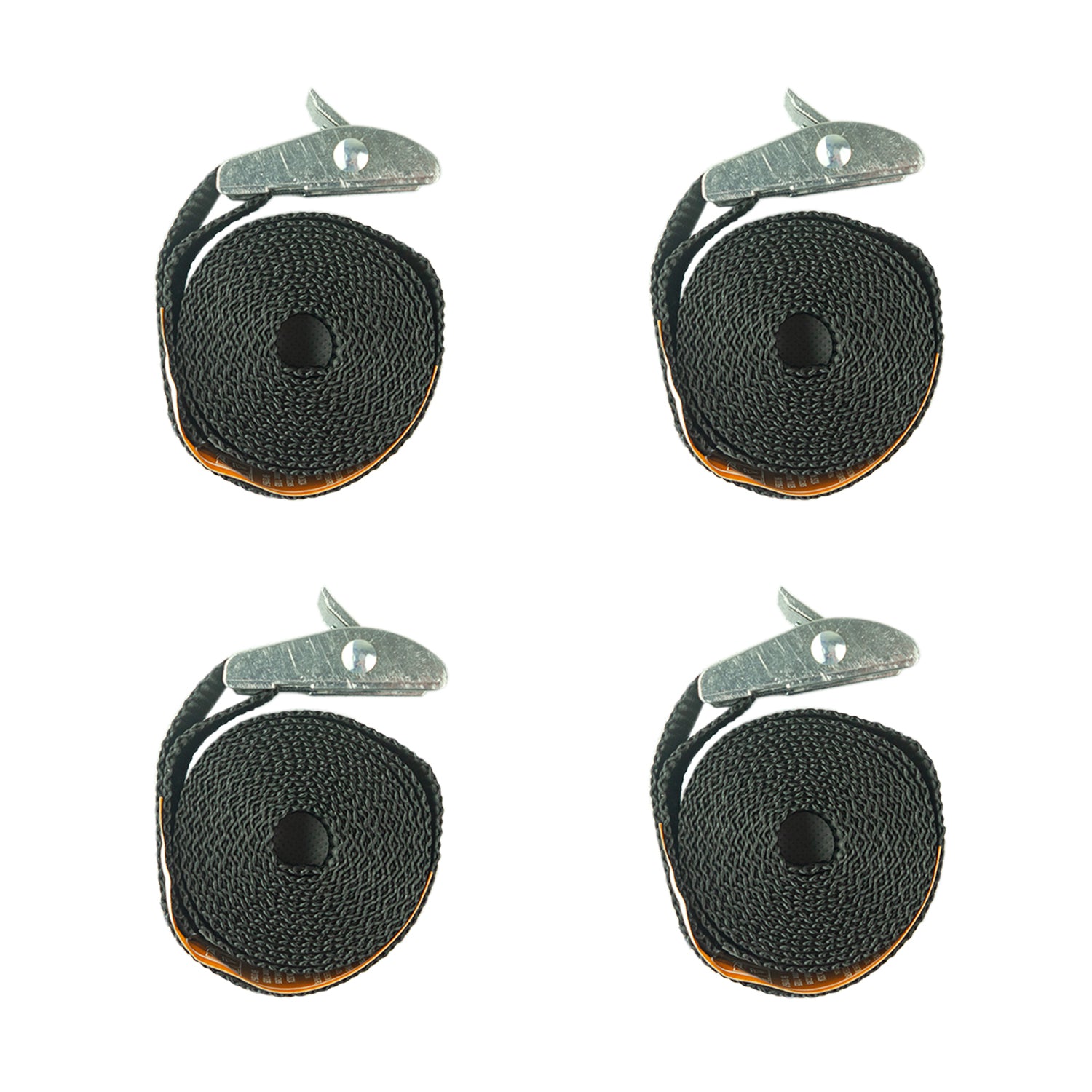 Andes 4 Pack Tie Down Straps 2m Heavy Duty Cargo & Camping Straps with Anti-Slip Buckles